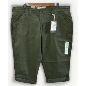 NWT Women's Levis Capri Cropped Jeans Green High Rise Plus Sz 20 Tummy Flattener